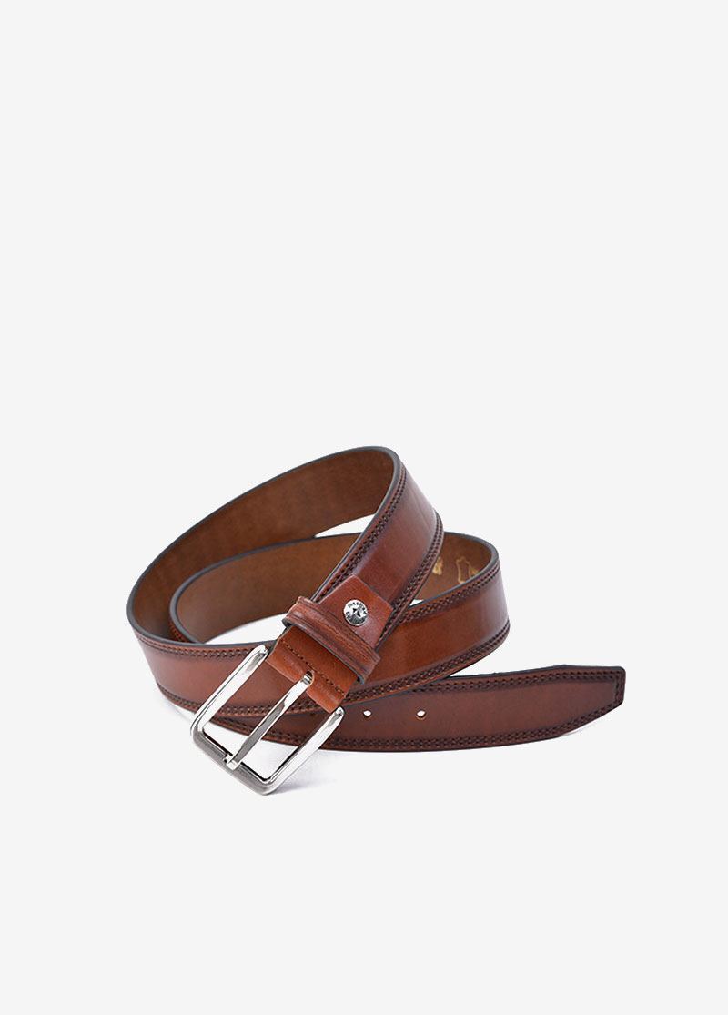 کمربند چرم مدل کلاسیک 006 رنگ قهوه ای